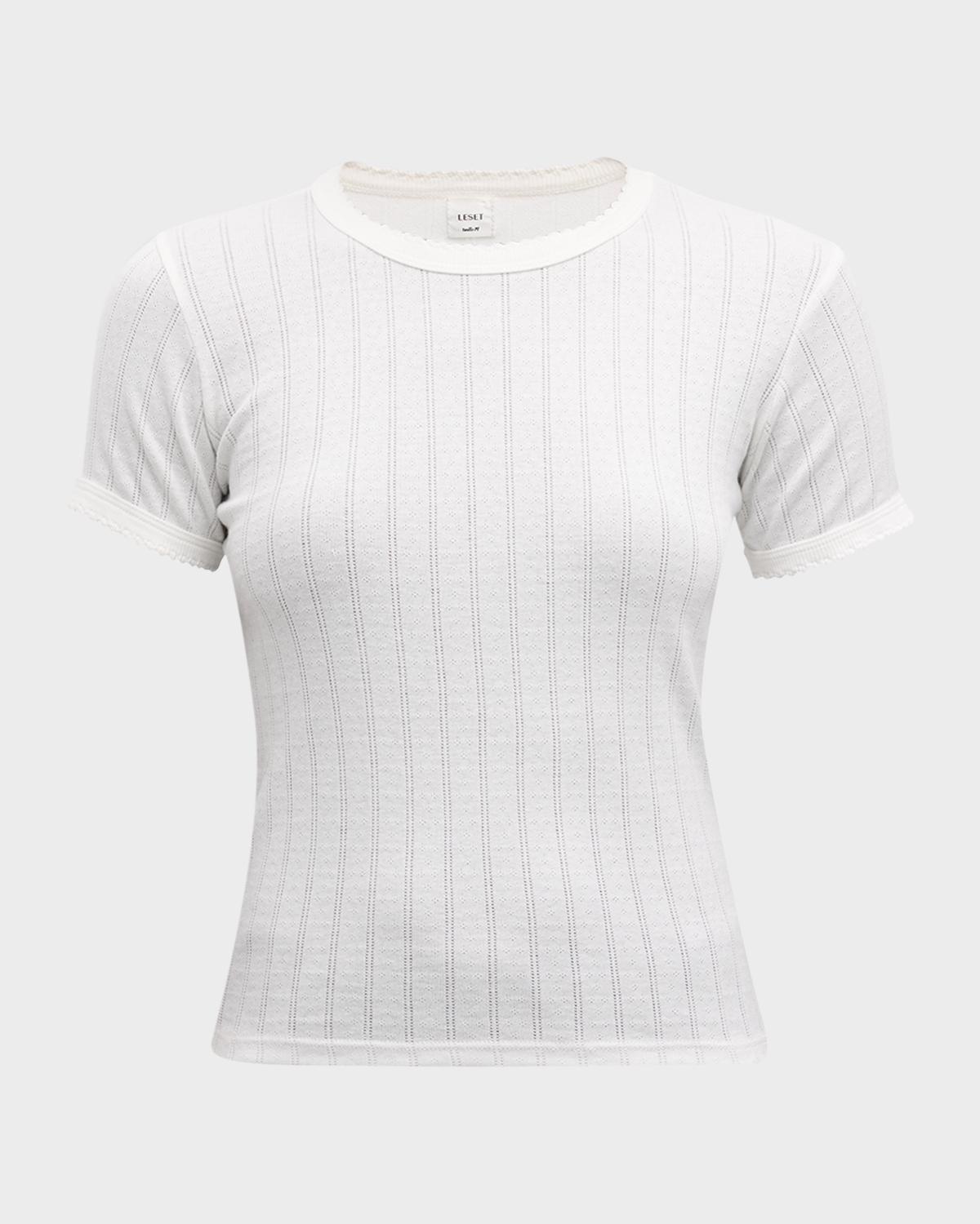 LESET Pointelle Slim Fit Tee