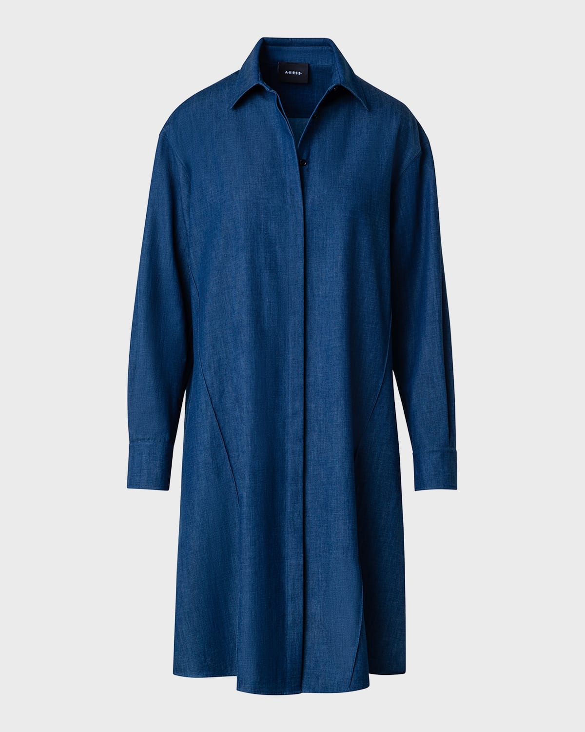 Akris Chambray Long-Sleeve Oversized Shirtdress