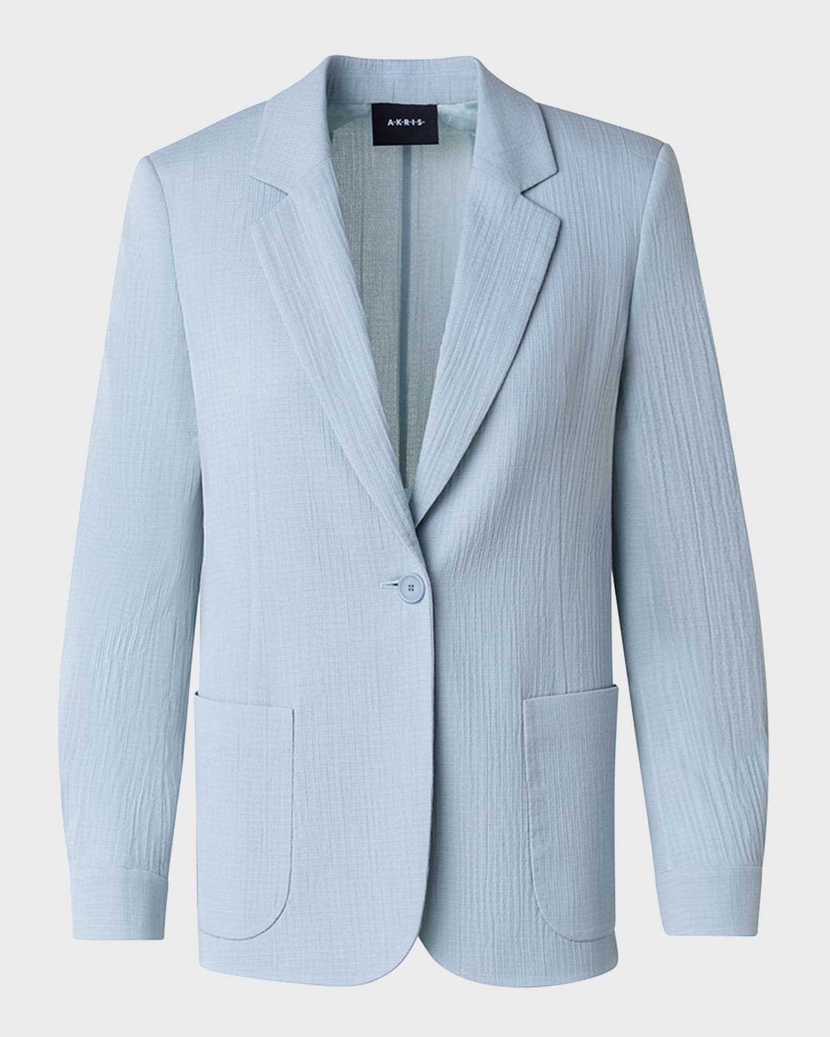 Akris Tonino Crinkle Cotton-Silk Single-Breasted Jacket