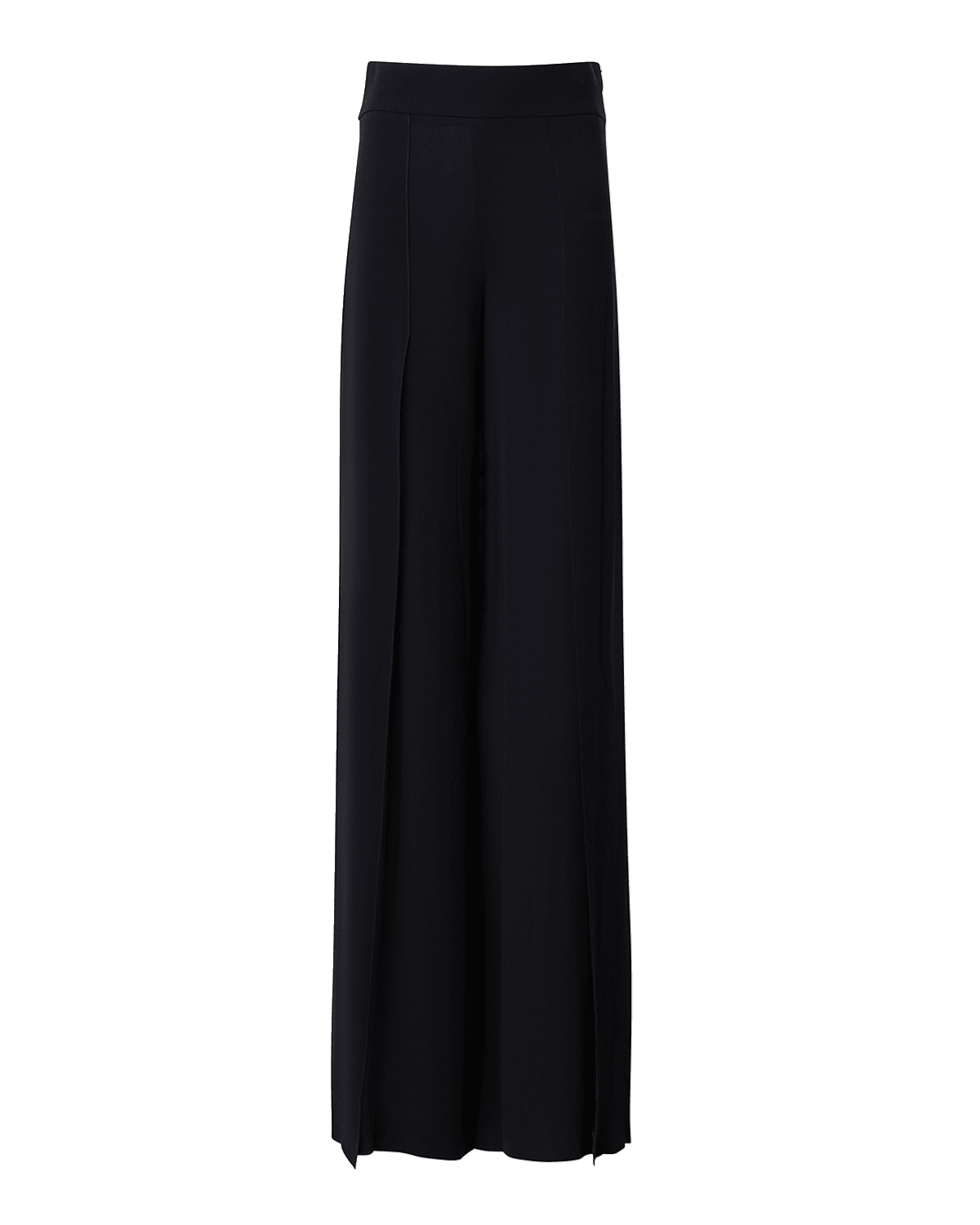 Akris Fellia Pintuck Wide-Leg Slits Silk Georgette Pants