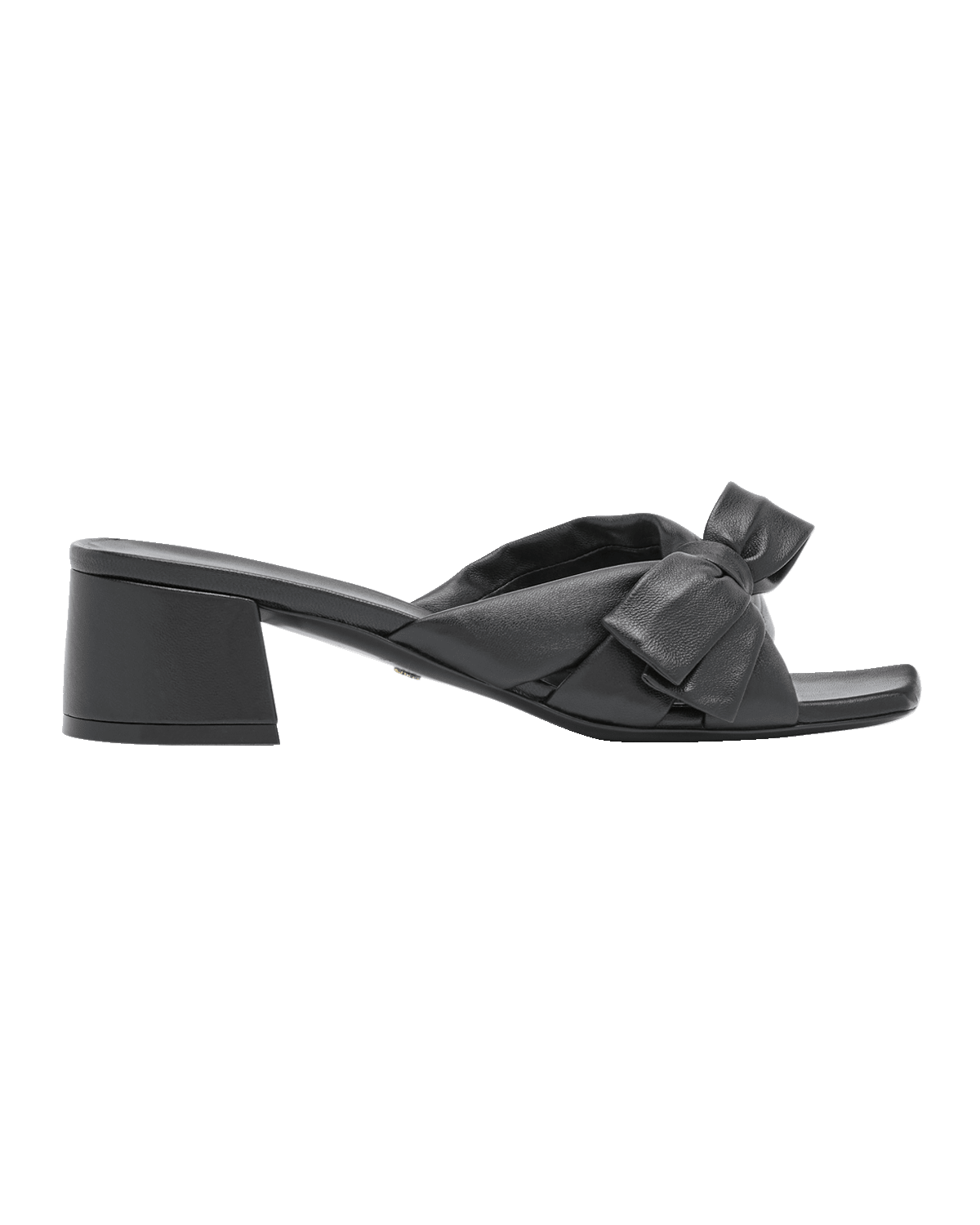 Stuart Weitzman Sofia Lambskin Bow Mule Sandals