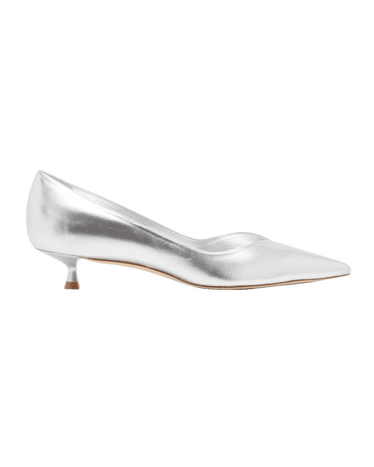 Stuart Weitzman Eva Metallic Kitten-Heel Pumps