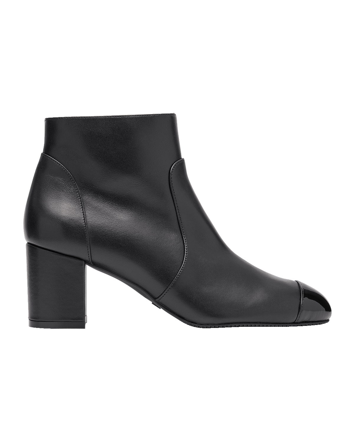 Stuart Weitzman Yuliana Leather Cap-Toe Booties