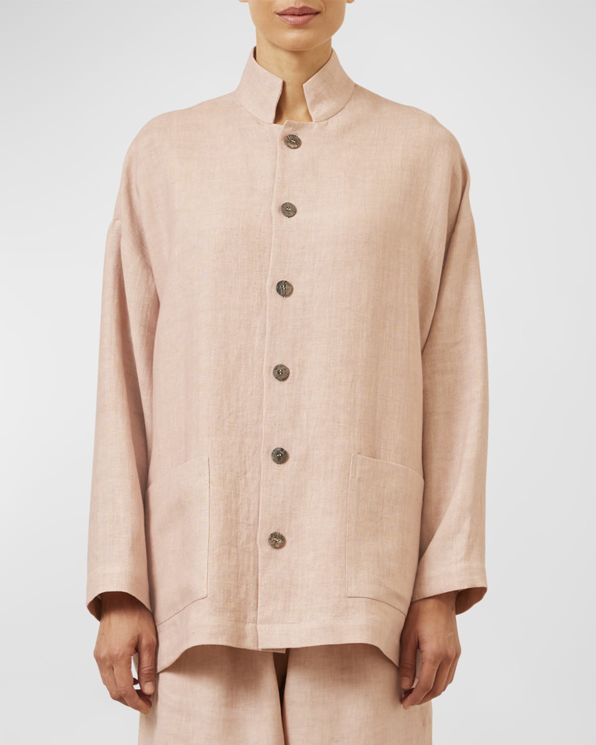 Eskandar Achkan Stand-Collar Jacket (Long Length)