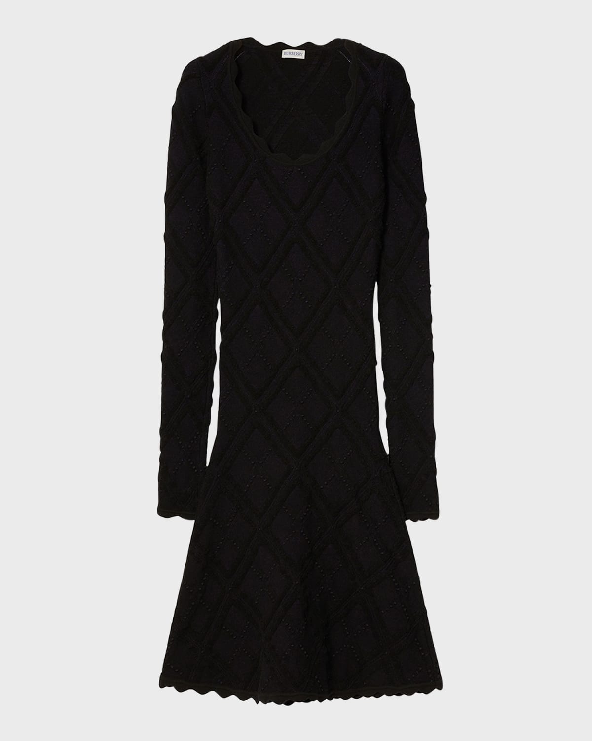 Burberry Wool Knit Long-Sleeve Dress