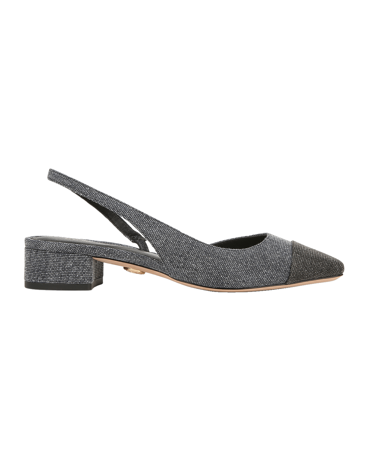 Veronica Beard Cecile Bicolor Denim Slingback Ballerina Flats