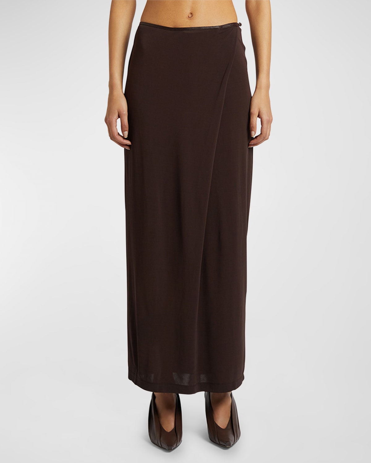 Christopher Esber Framed Buckle Column Maxi Wrap Skirt