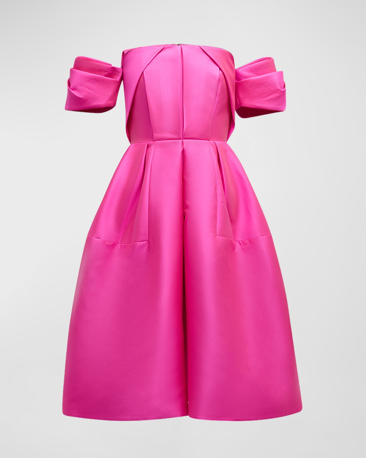 Dice Kayek Pleated Off-The-Shoulder Fit-&-Flare Dress