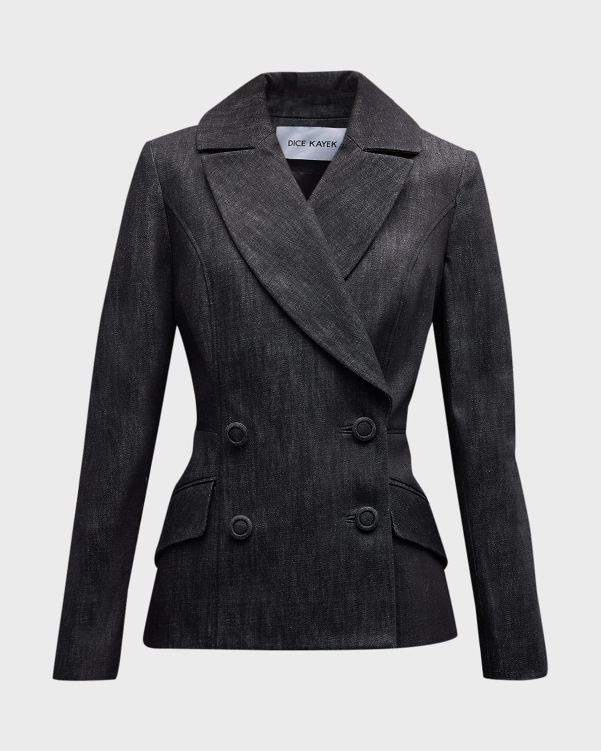 Dice Kayek Denim Double-Breasted Blazer Jacket
