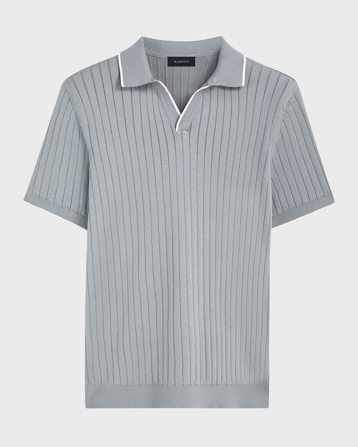 Bugatchi Men's Ribbed Sweater with Johnny Collar