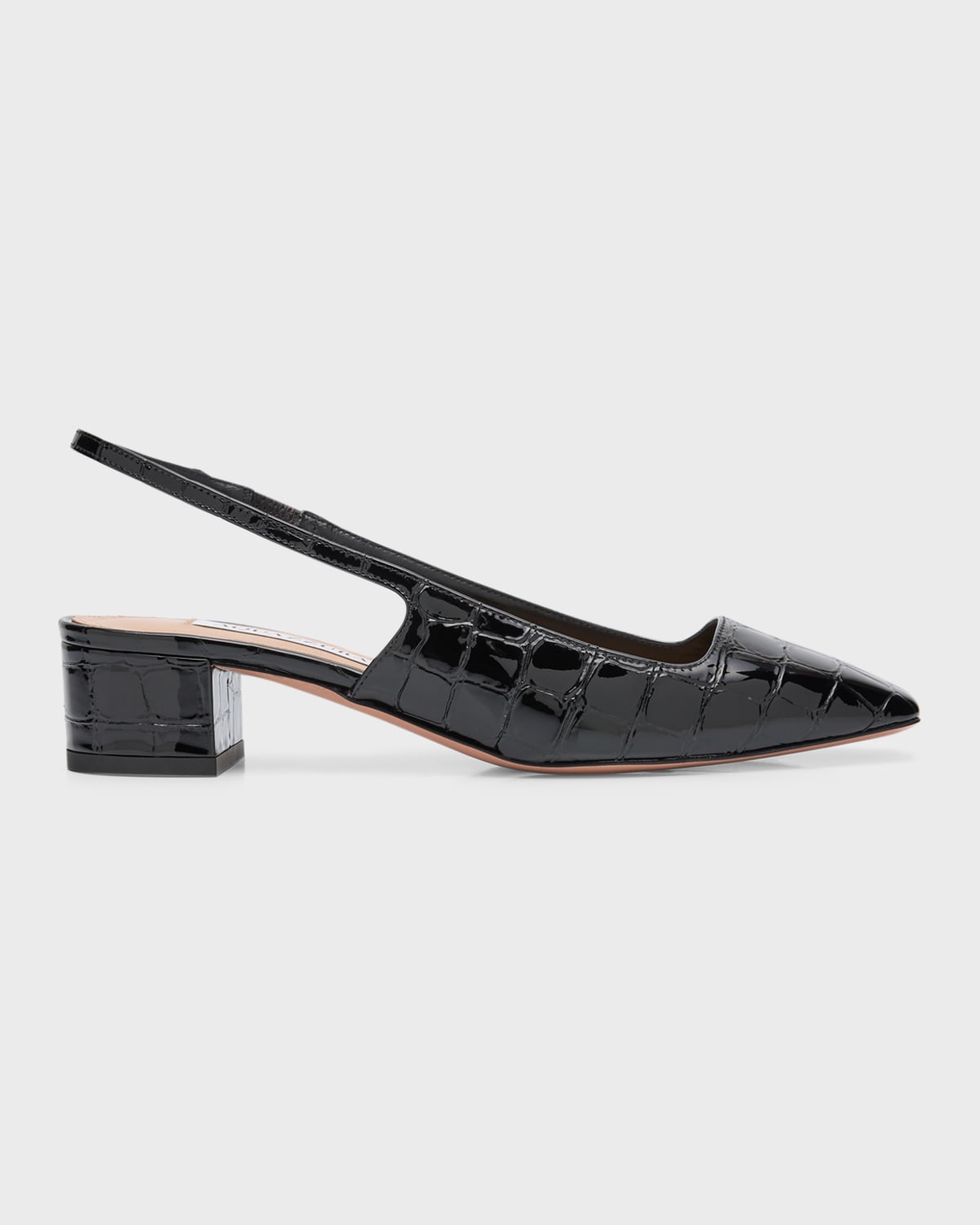 Aquazzura Ginza Croco Slingback Ballerina Pumps