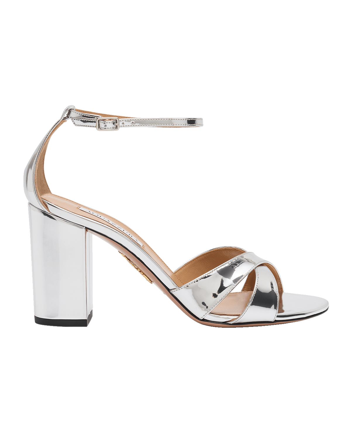 Aquazzura Divine Metallic Crisscross Ankle-Strap Sandals