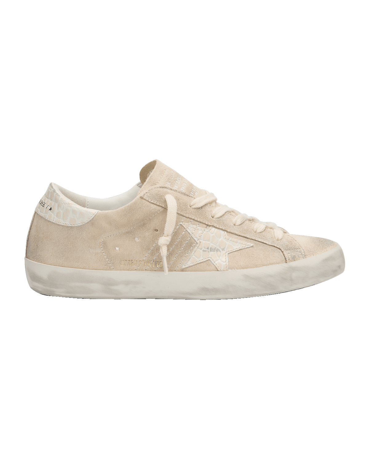 Golden Goose Superstar Suede Croco Low-Top Sneakers