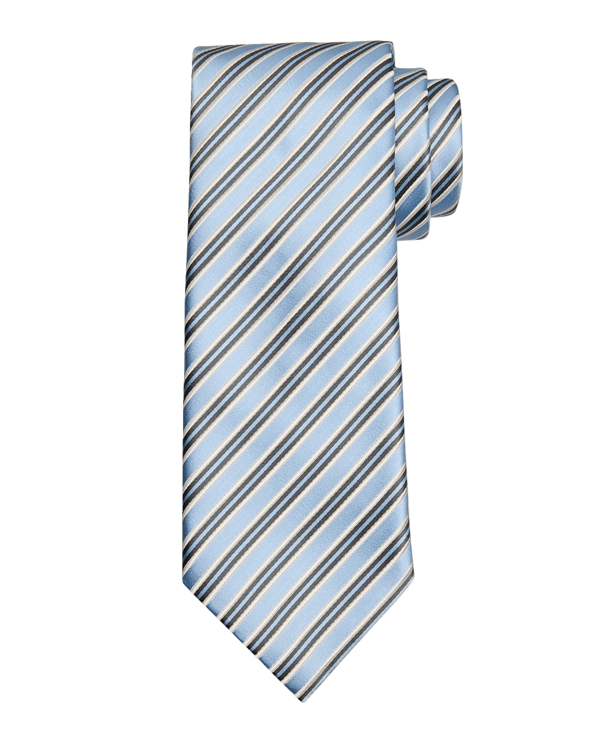 ZEGNA Men's Mulberry Silk and Cotton Stripe Tie