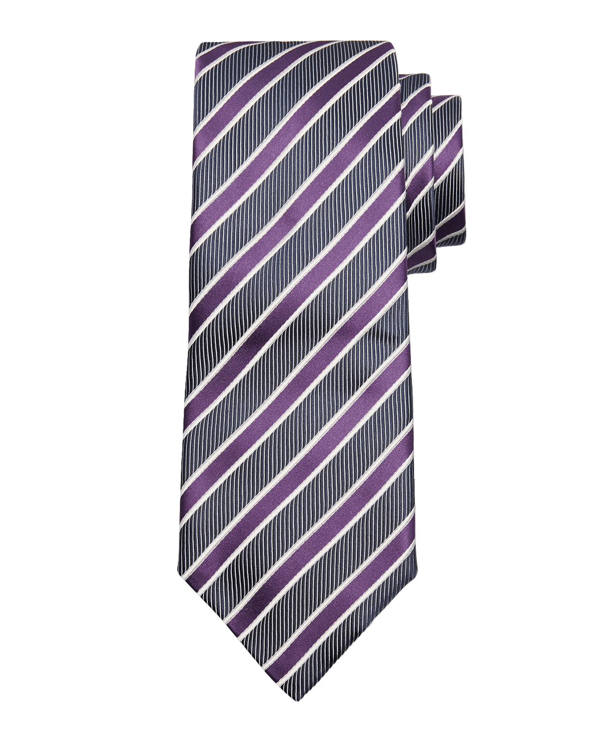 ZEGNA Men's Framed Stripe Cotton-Silk Tie