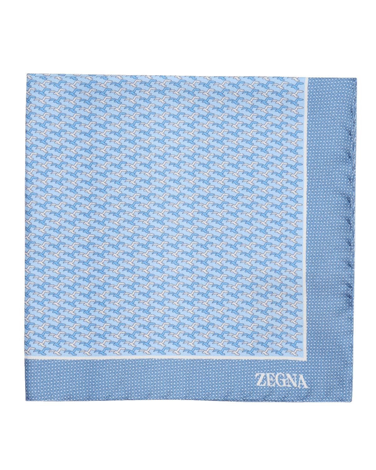 ZEGNA Men's Silk Seagull-Print Pocket Square