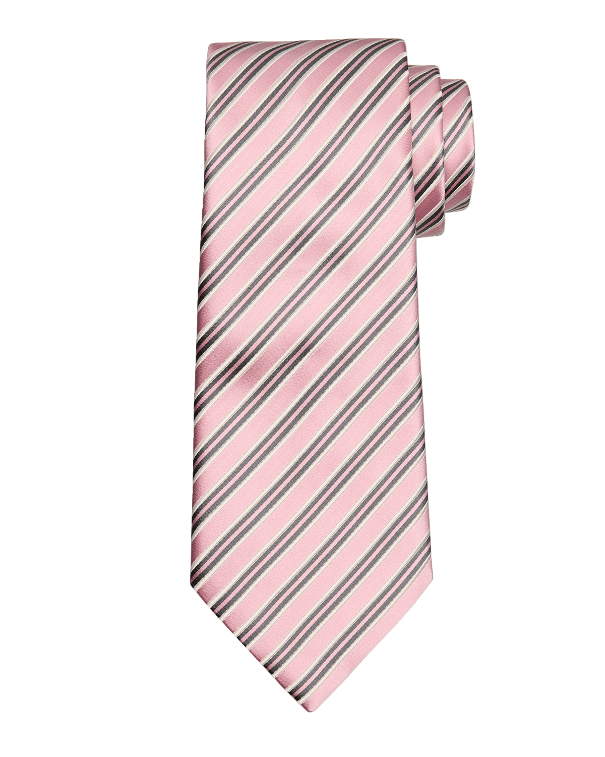 ZEGNA Men's Mulberry Silk and Cotton Stripe Tie