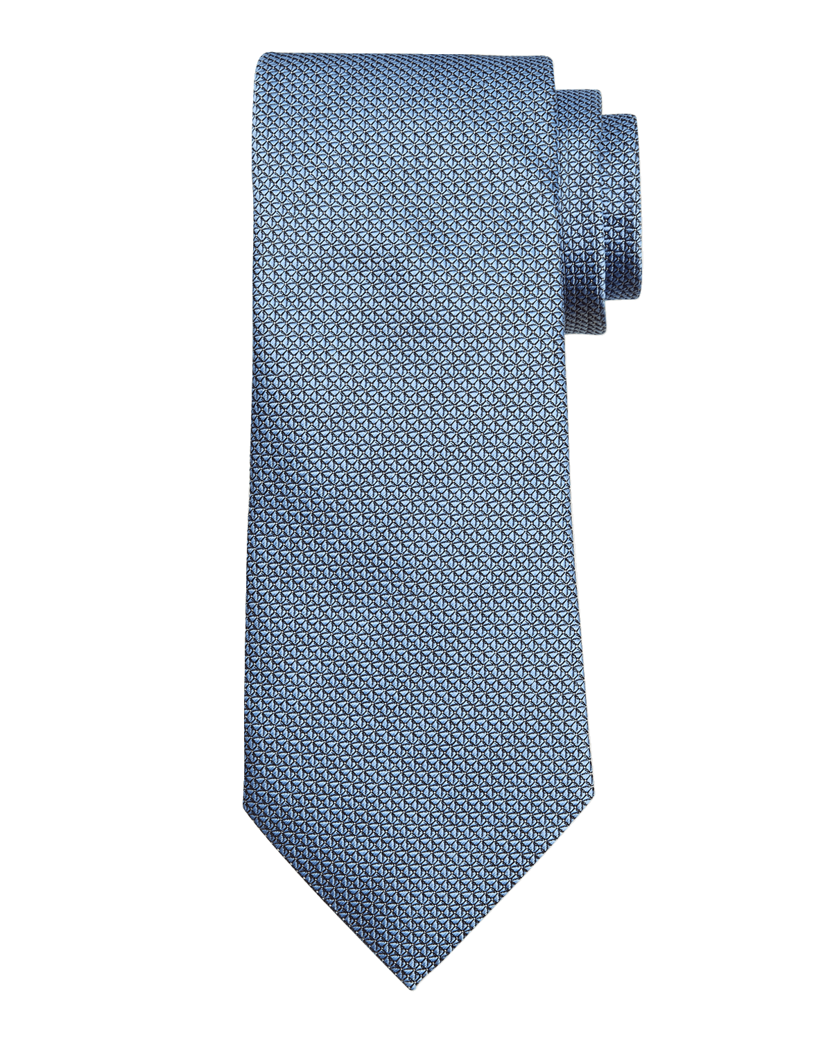 ZEGNA Men's Micro-Geometric Silk Tie