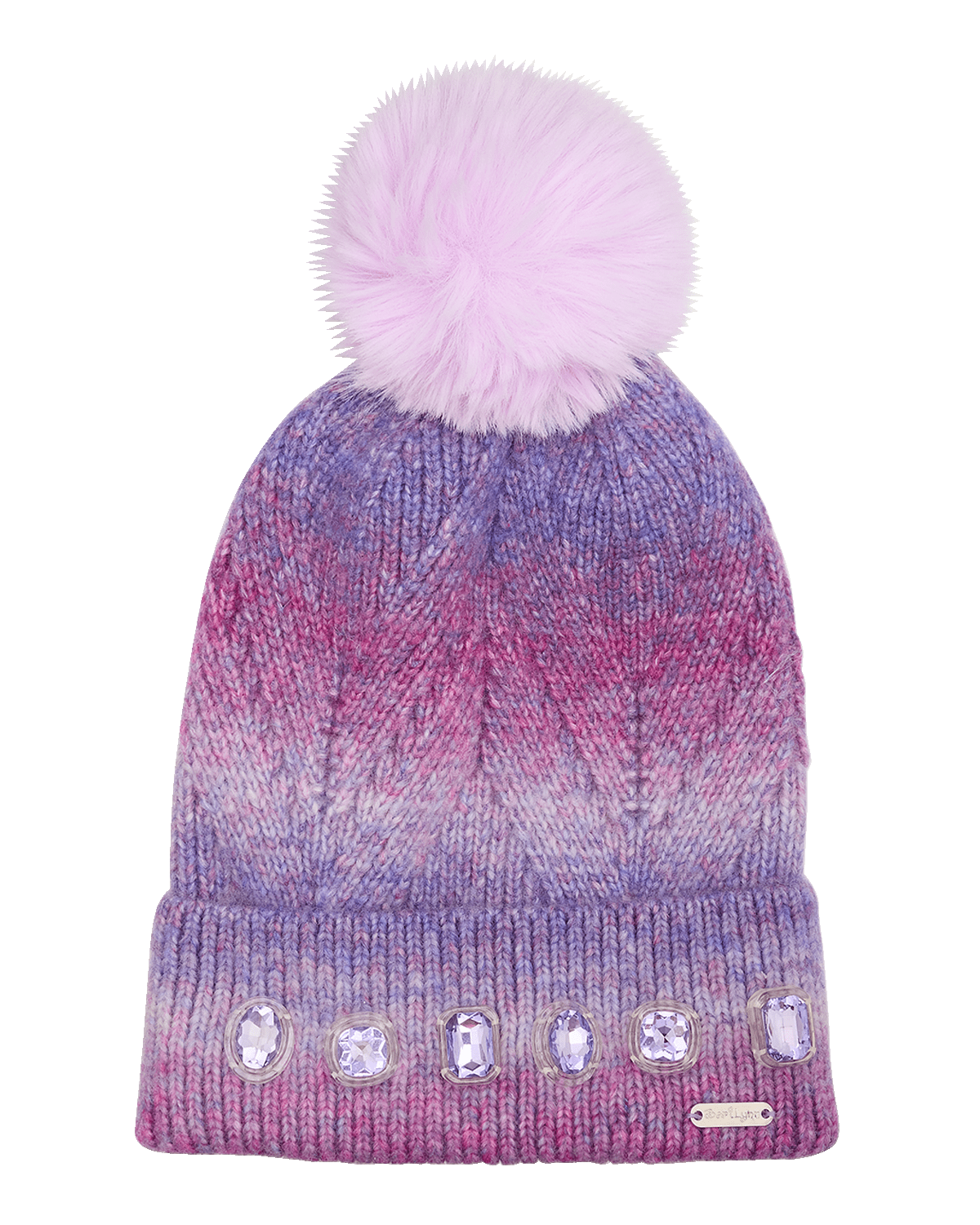 Bari Lynn Girl's Ombre Beanie W/ Gem Stones