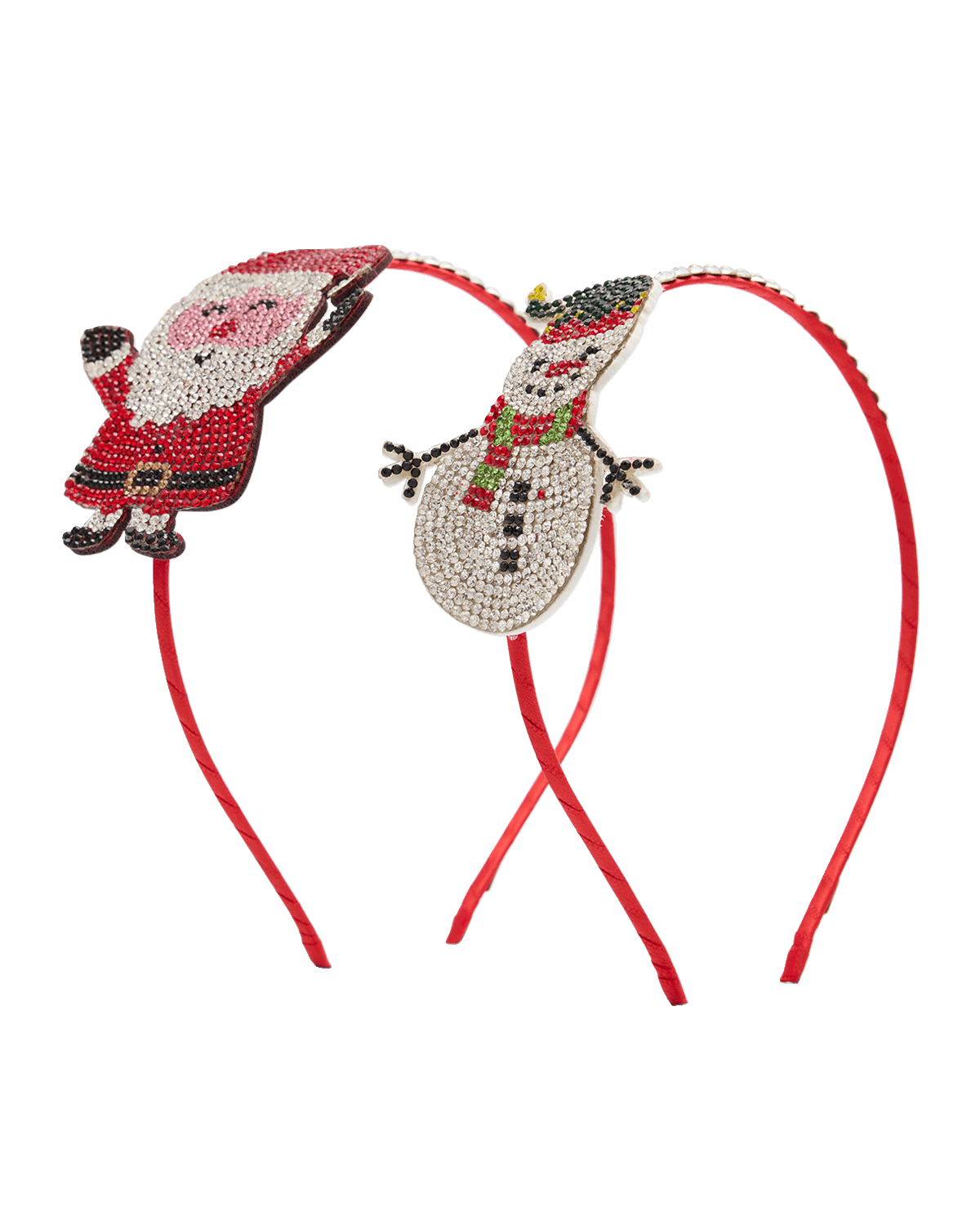 Bari Lynn Girl's Santa & Snowman Headband Set