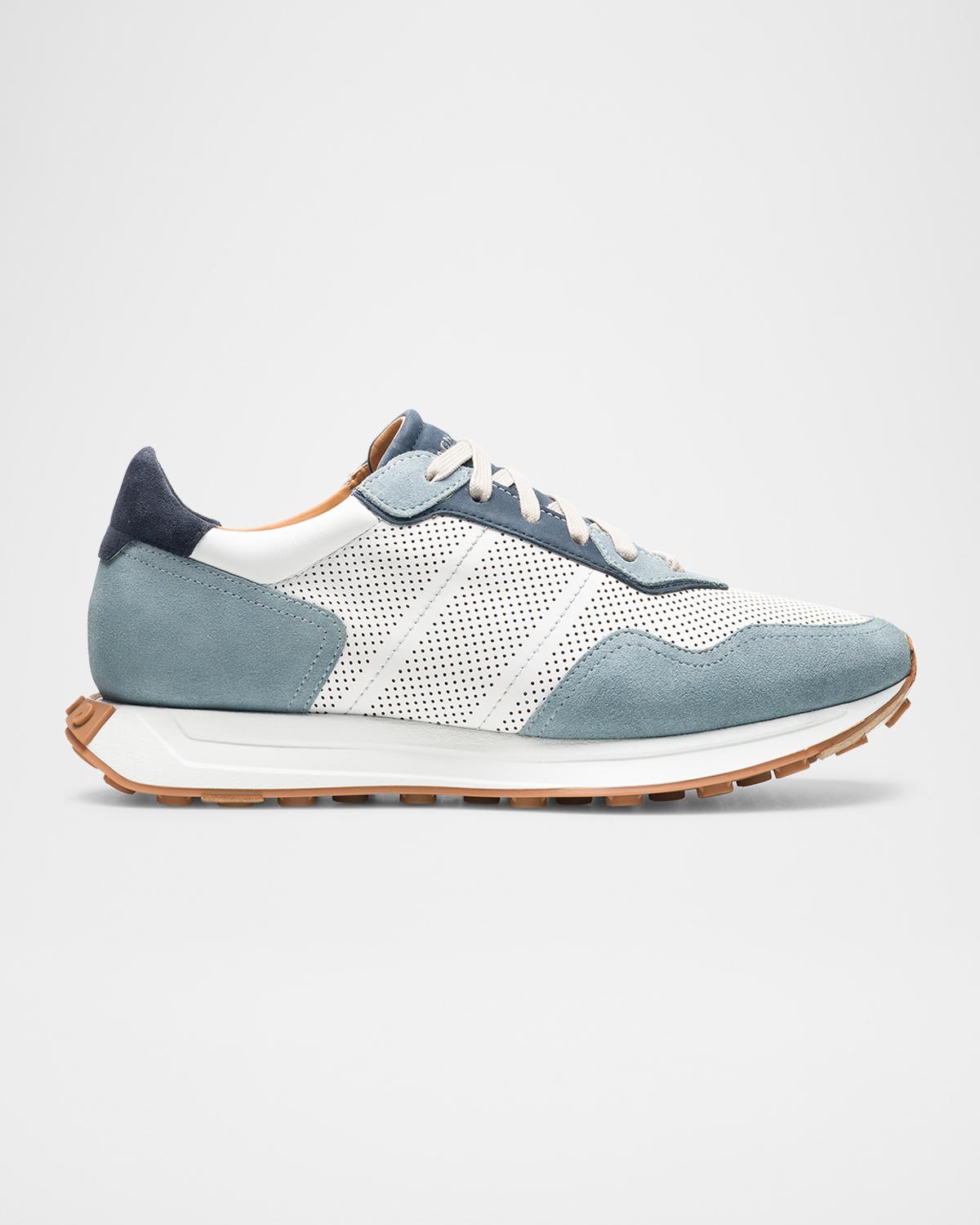 Magnanni Men's Romero Leather and Suede Runner Sneakers