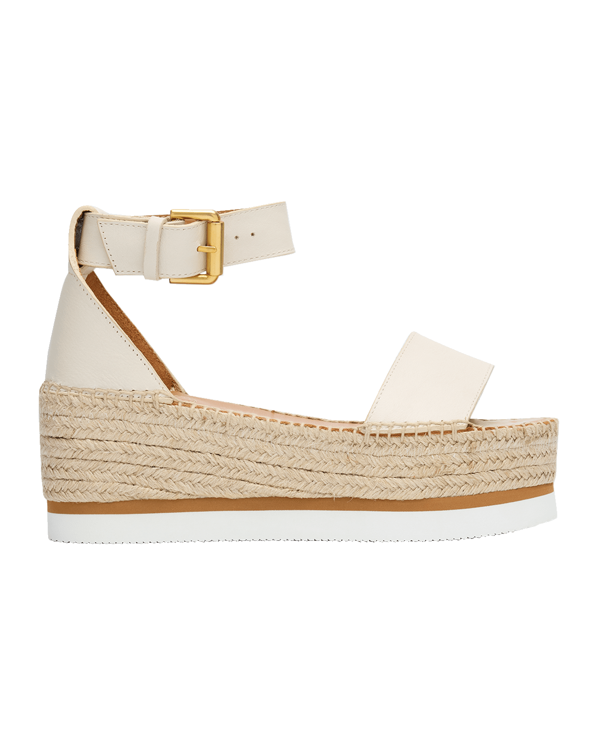 See by Chloe Glyn Leather Flatform Espadrille Sandals