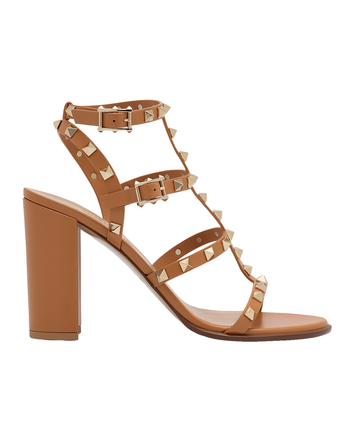 Valentino Garavani Rockstud Caged T-Strap Leather Sandals