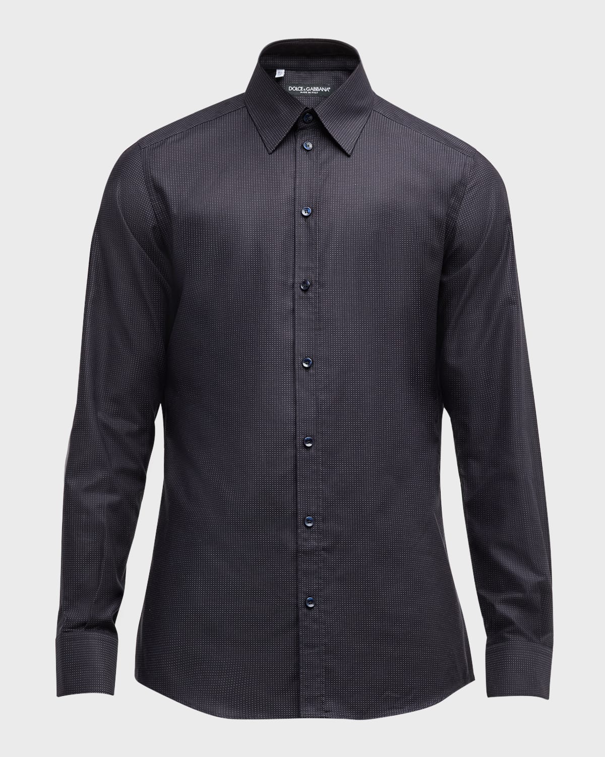 Dolce&Gabbana Men's Pindot Cotton Dress Shirt