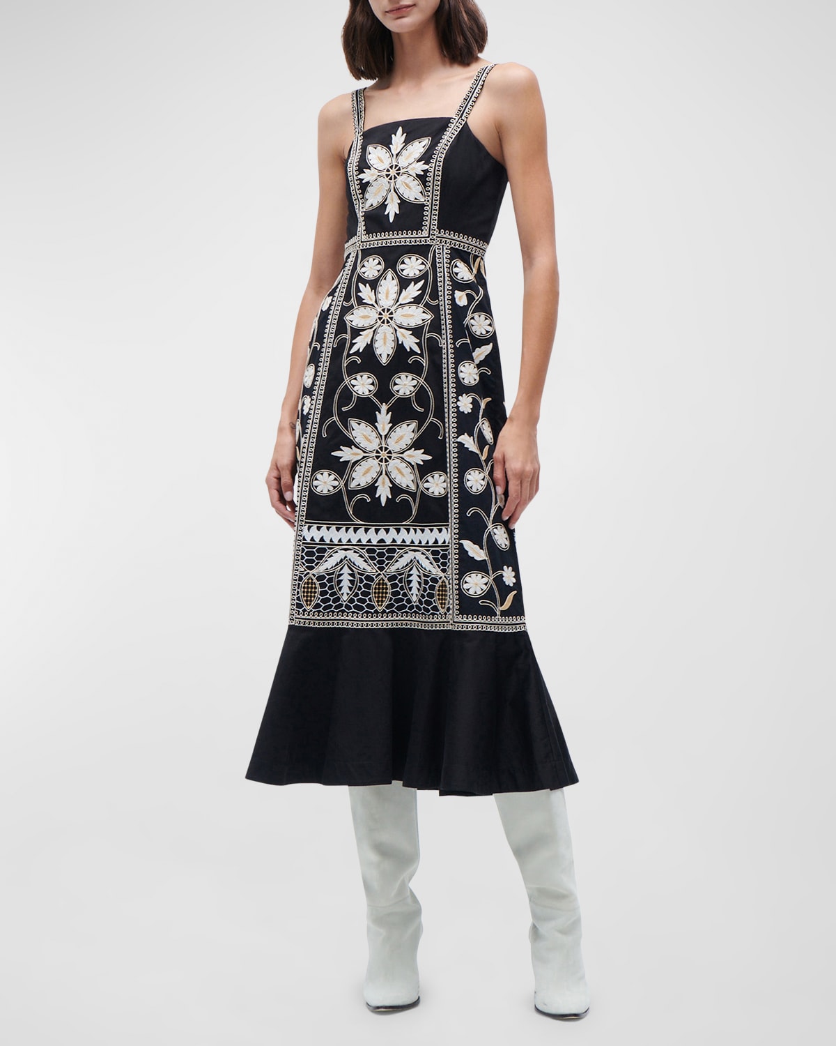 Figue Miriana Floral Embroidered Midi Dress