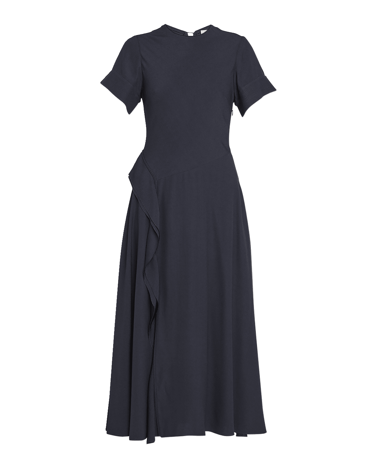 Ulla Johnson Cassia Ruffled Short-Sleeve Midi Crepe Dress