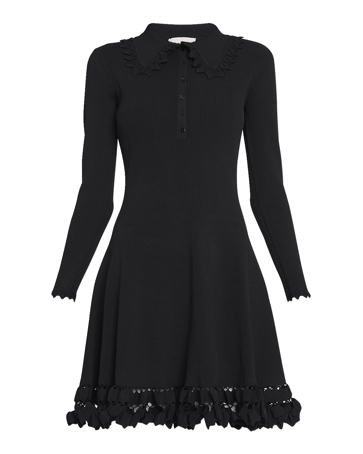 Ulla Johnson Cybil Embellished-Hem Knit Mini Dress