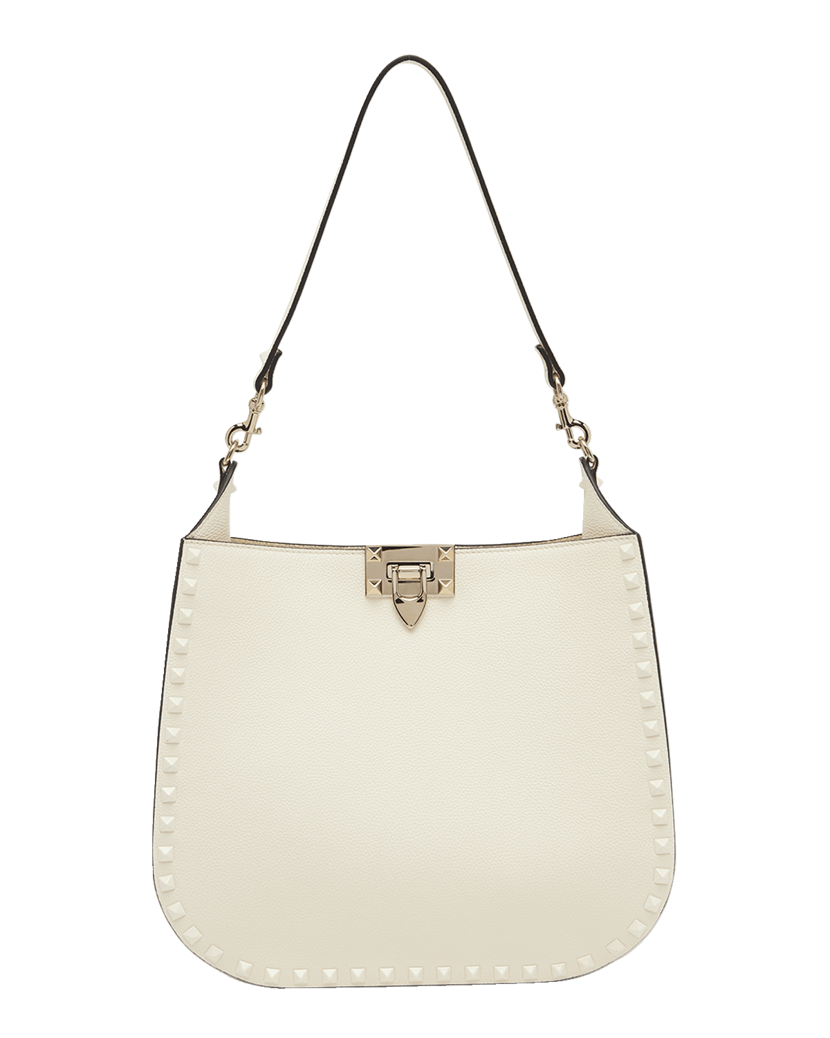 Valentino Garavani Small Rockstud Leather Hobo Bag