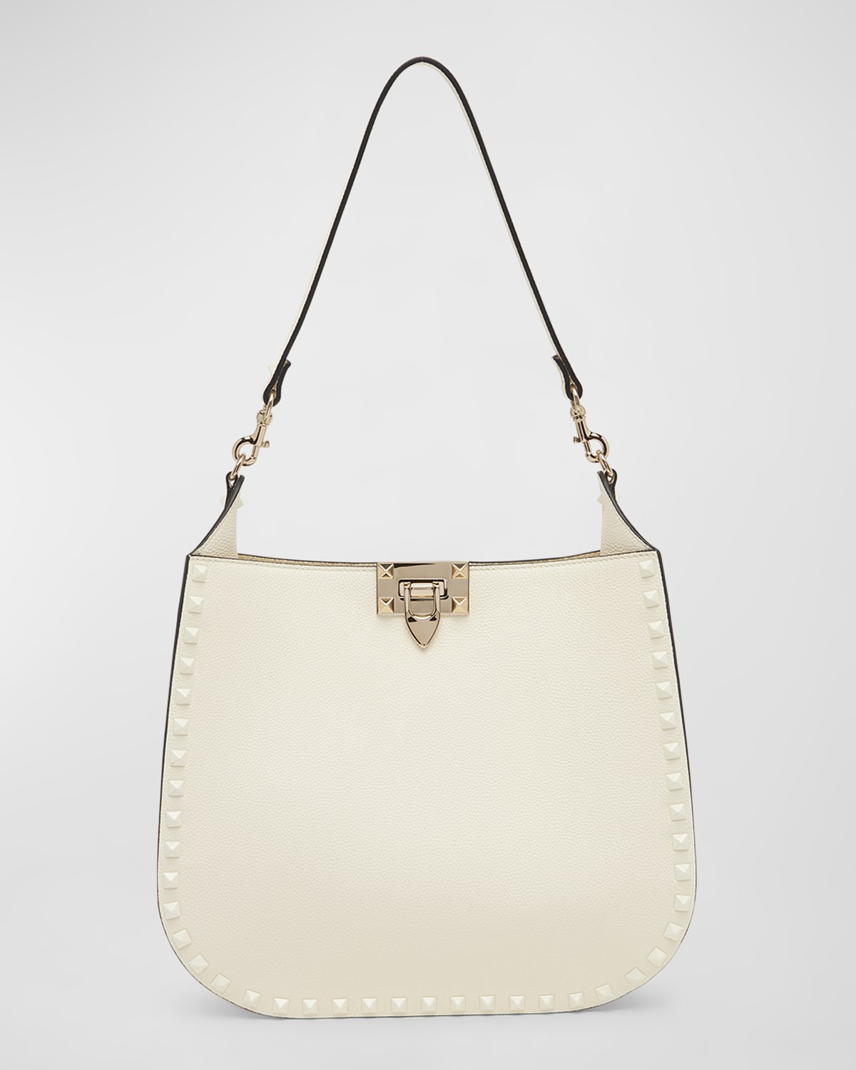 Valentino Garavani Small Rockstud Leather Hobo Bag