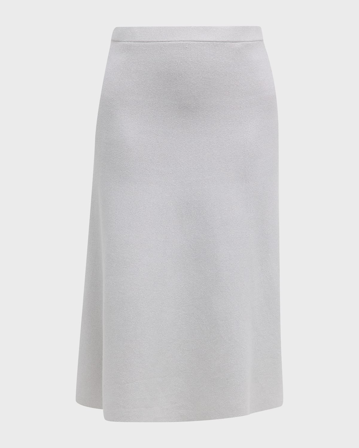 TSE Cashmere Shimmer Cashmere-Blend A-Line Midi Skirt