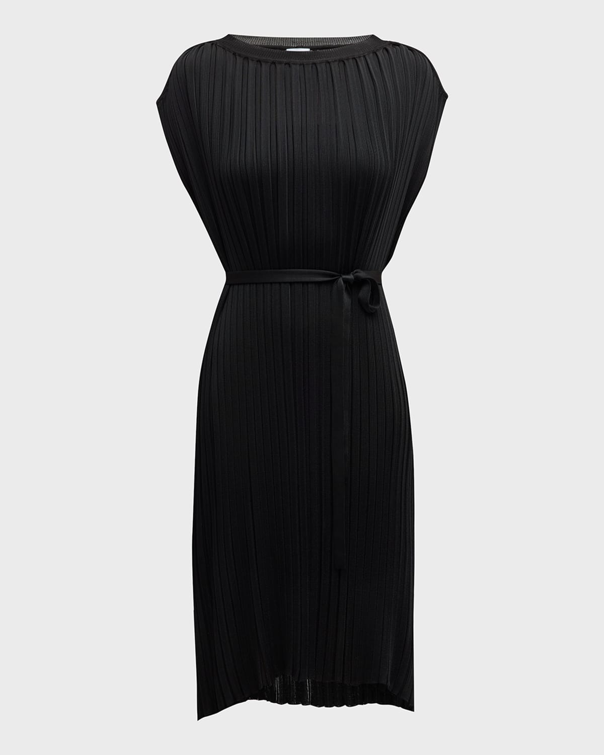 TSE Cashmere Ribbed Cap-Sleeve High-Low Midi Dress