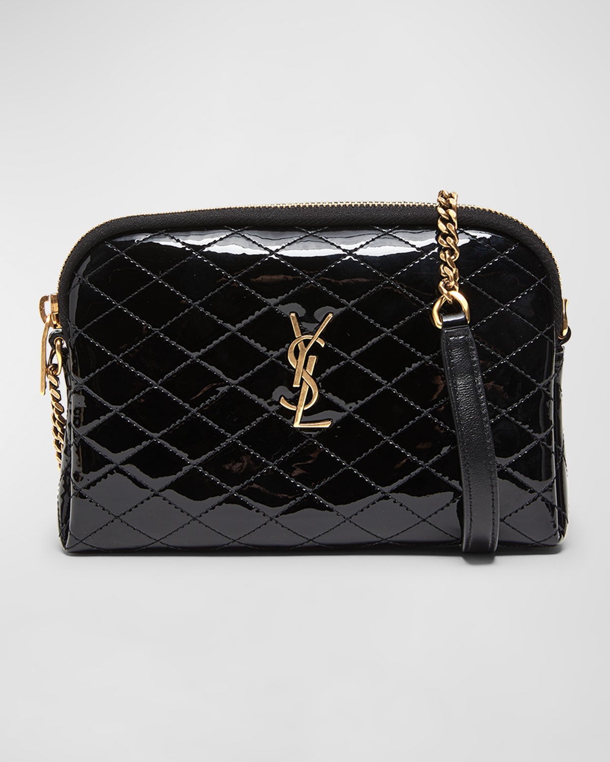 Saint Laurent Gaby YSL Mini Crossbody Bag in Quilted Patent Leather