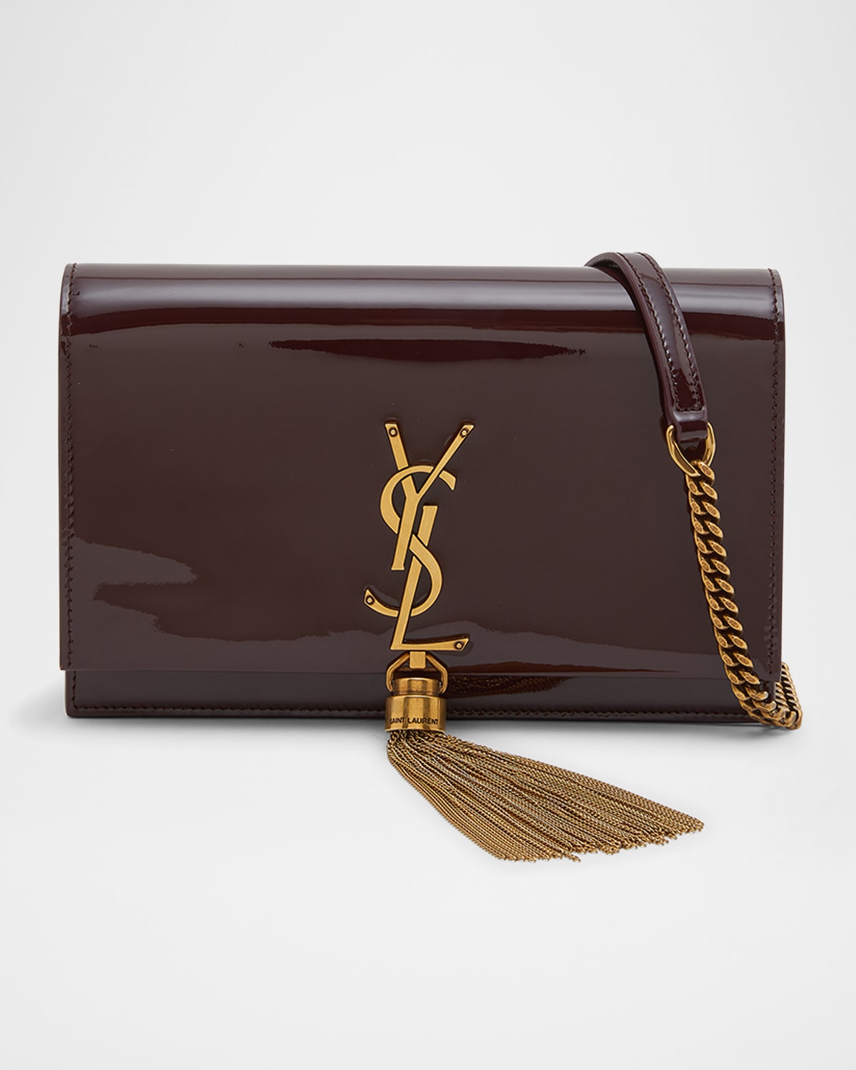 Saint Laurent Kate Small Tassel YSL Wallet on Chain in Patent Leather
