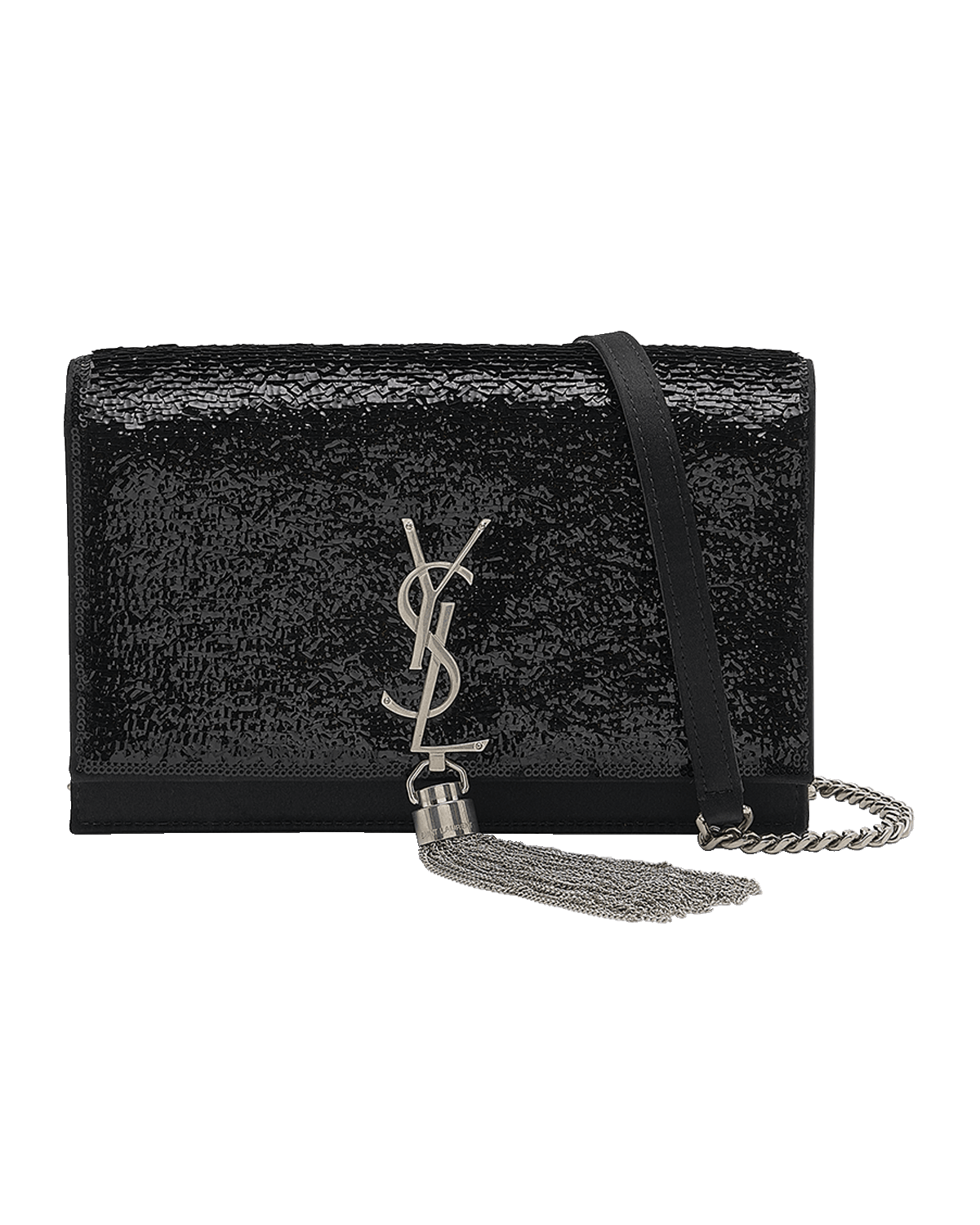 Saint Laurent Kate Mini Tassel YSL Wallet on Chain in Sequins