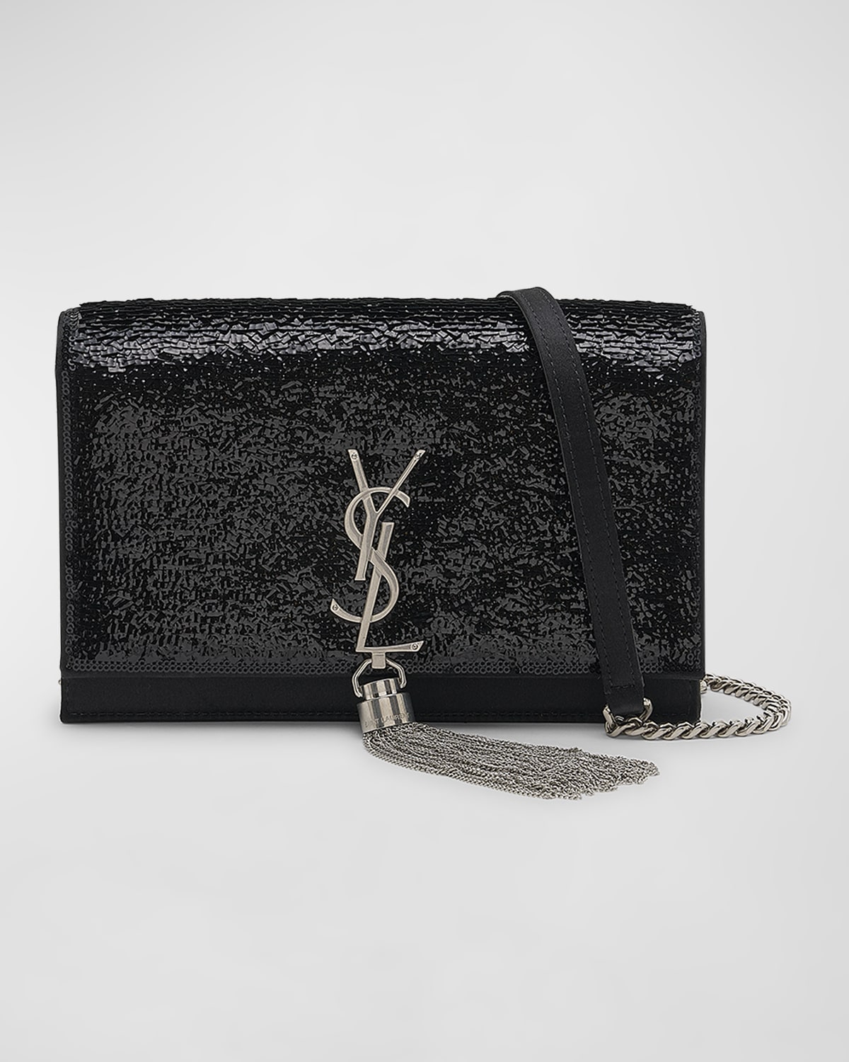 Saint Laurent Kate Mini Tassel YSL Wallet on Chain in Sequins