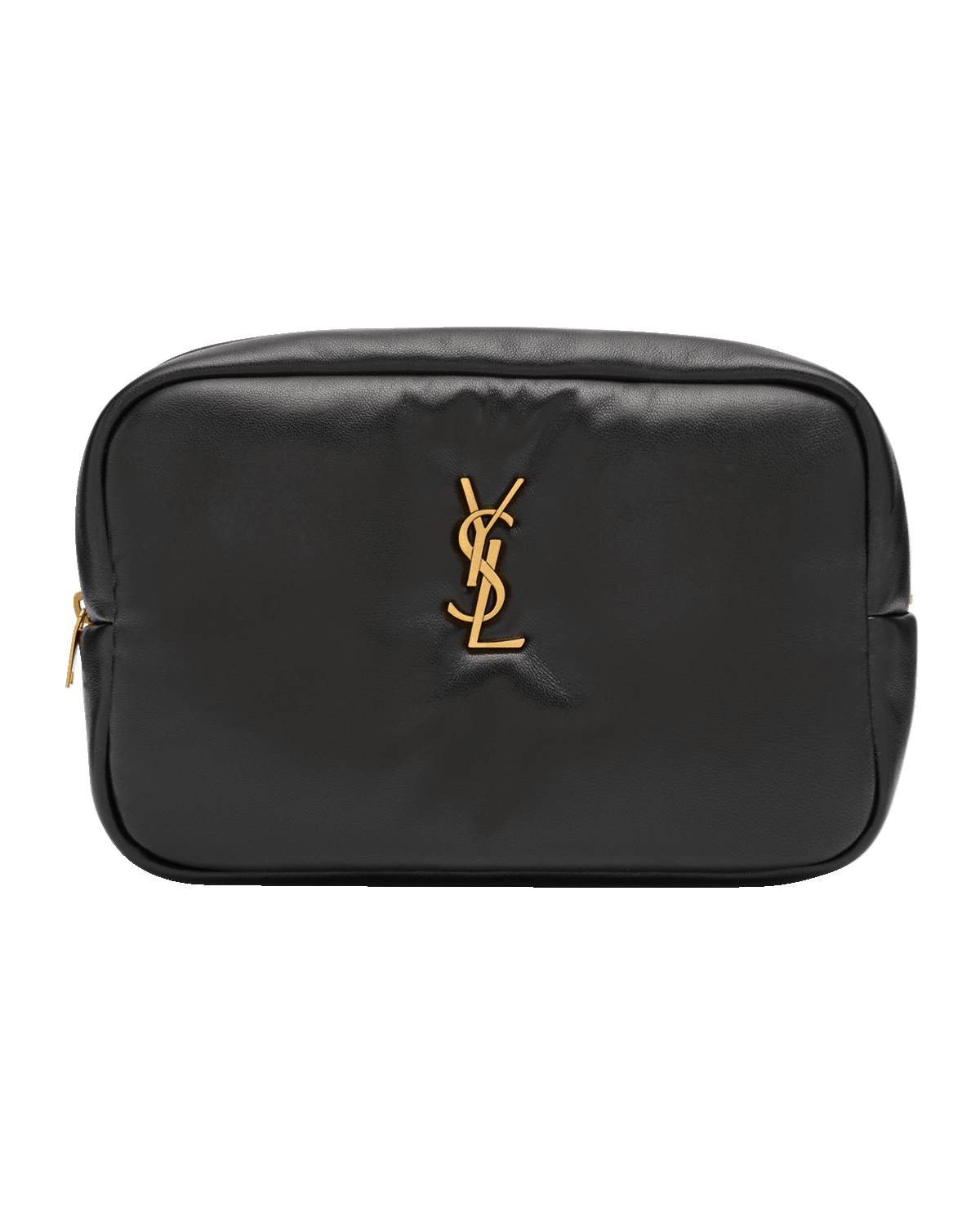 Saint Laurent Cassandre Medium YSL Cosmetic Pouch in Smooth Padded Leather