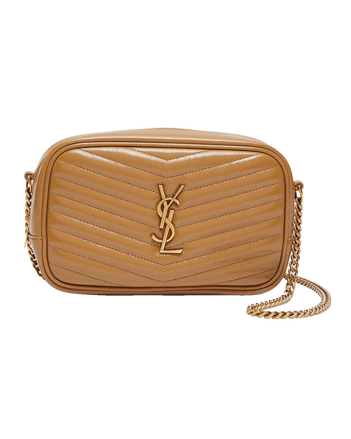 Saint Laurent Lou Mini YSL Camera Bag in Smooth Quilted Leather