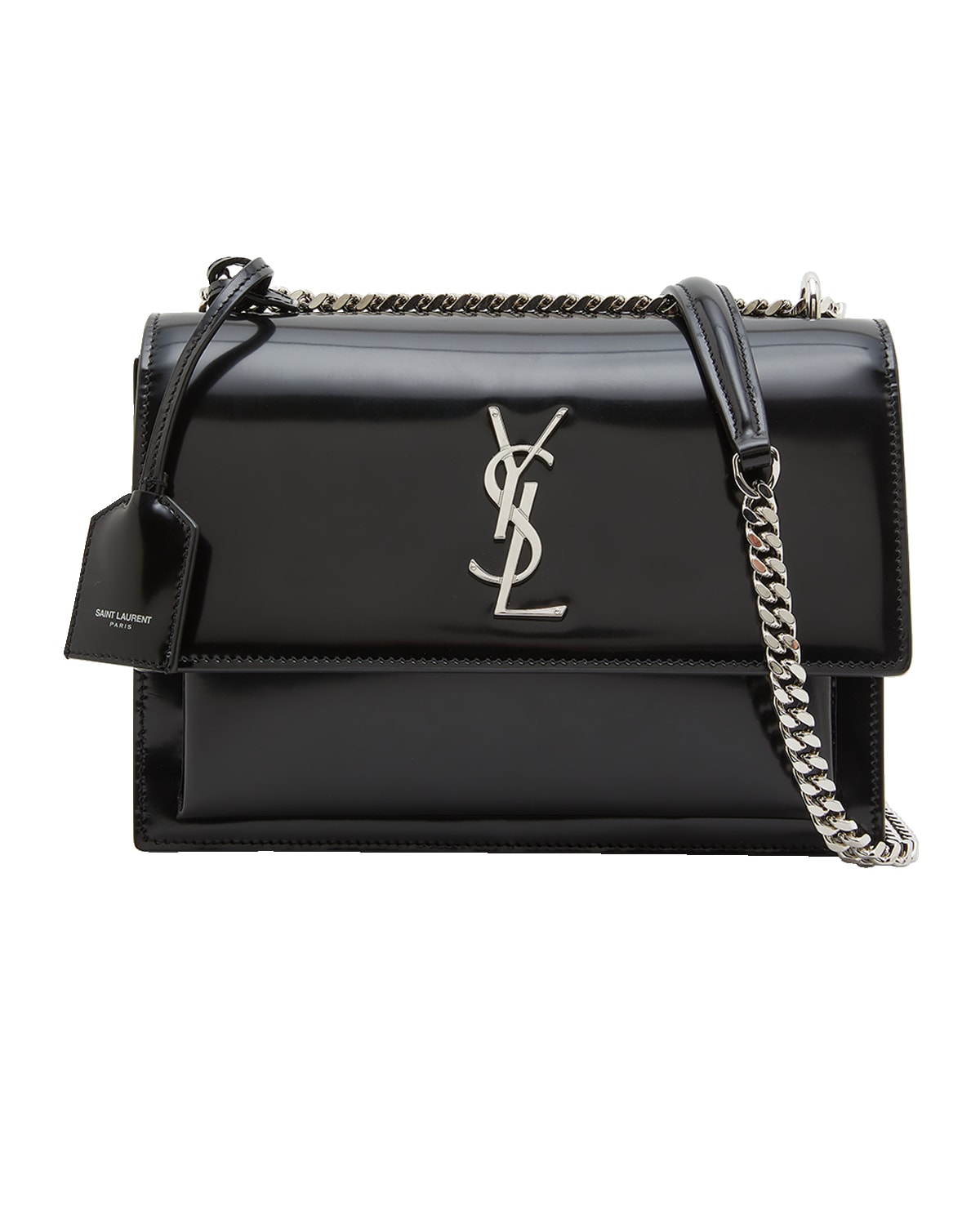 Saint Laurent Sunset Medium YSL Crossbody Bag in Patent Leather
