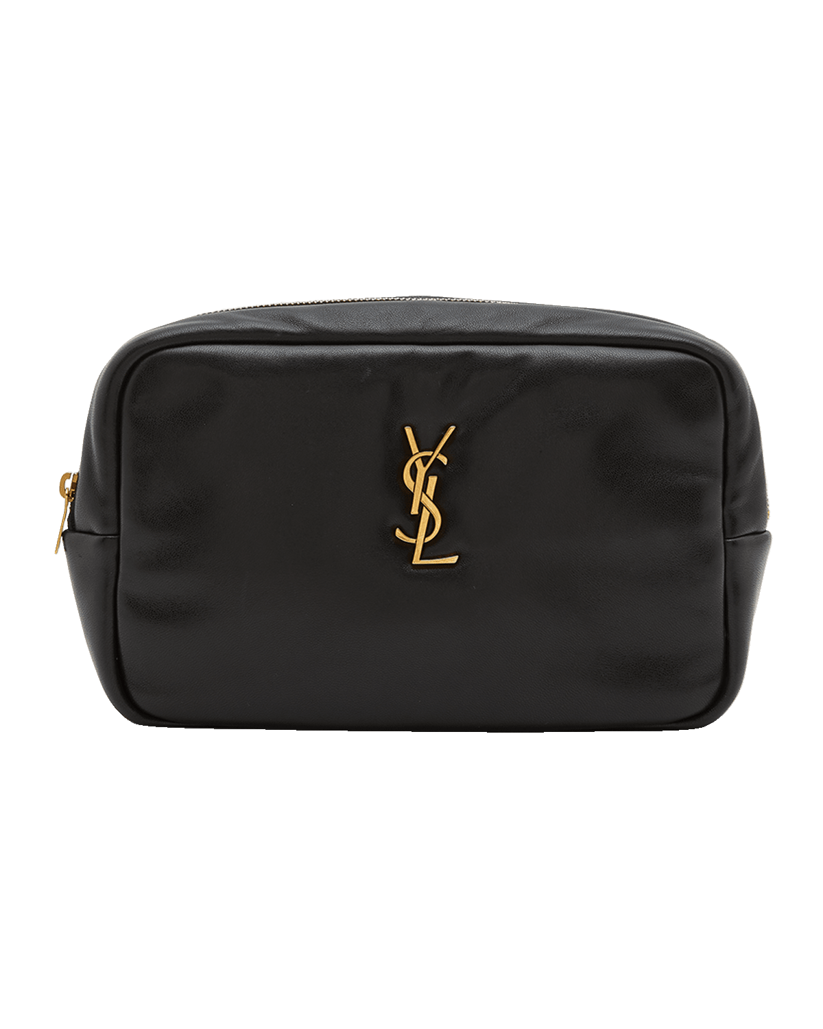 Saint Laurent Mini Cosmetic YSL Pouch in Padded Smooth Leather