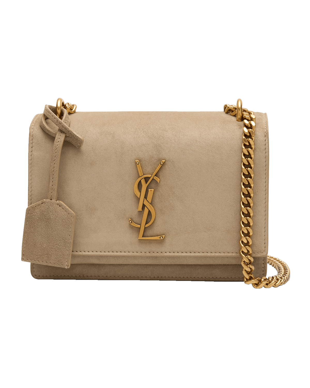 Saint Laurent Sunset Small YSL Crossbody Bag in Suede