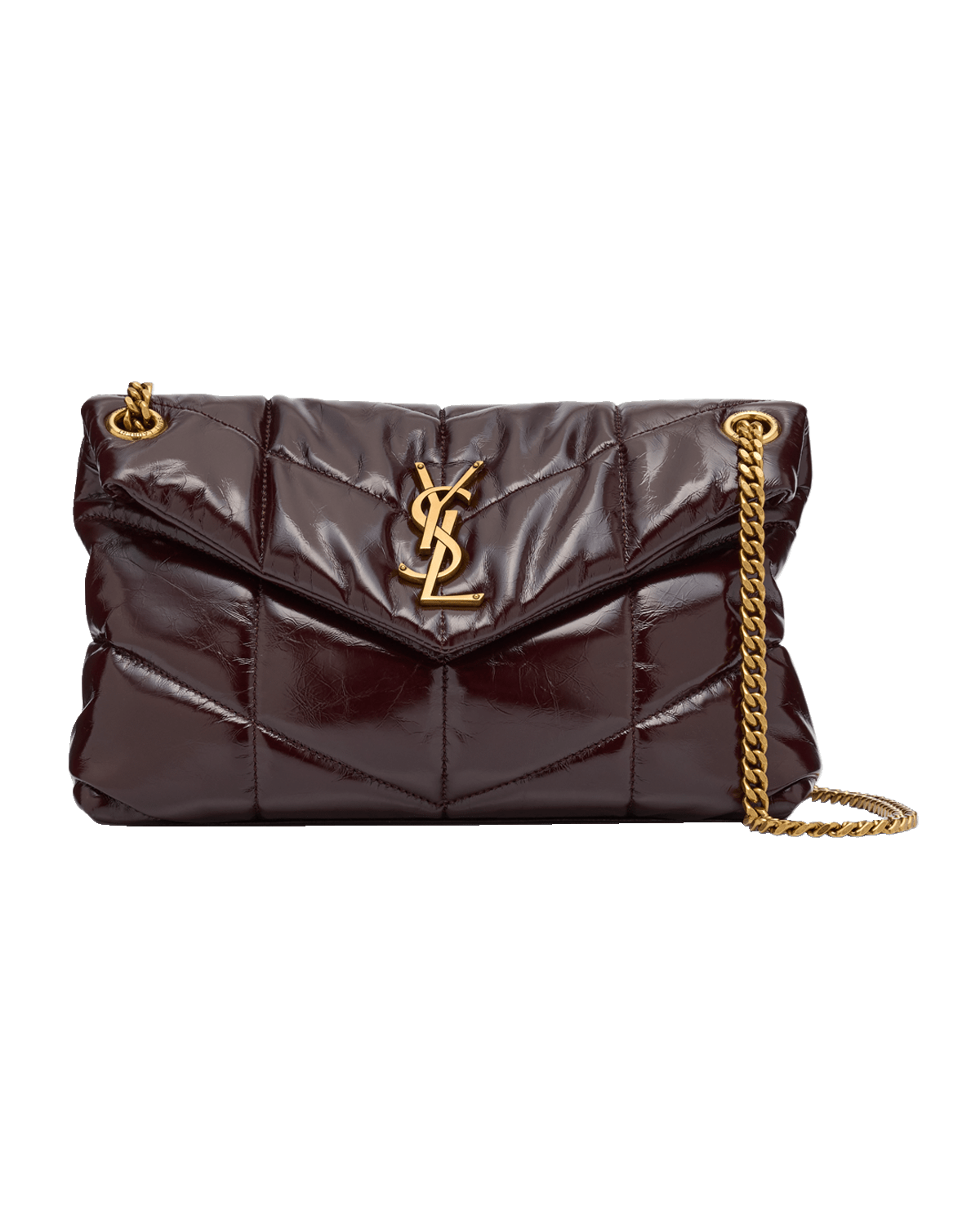 Saint Laurent Lou Puffer Small YSL Shoulder Bag in Quilted Smooth Leather