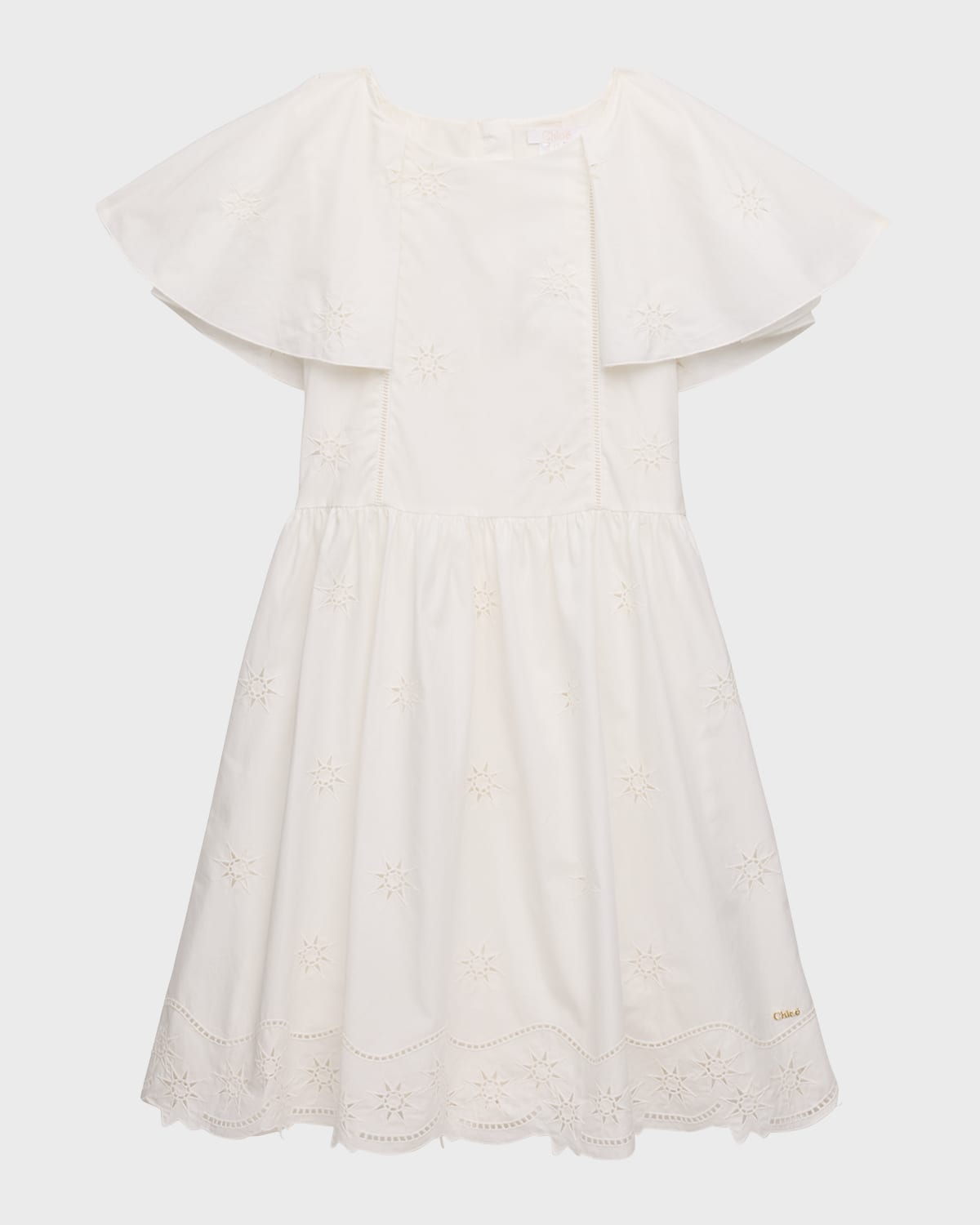 Chloe Girl's Embroidered Cotton Poplin Dress, Size 4-14