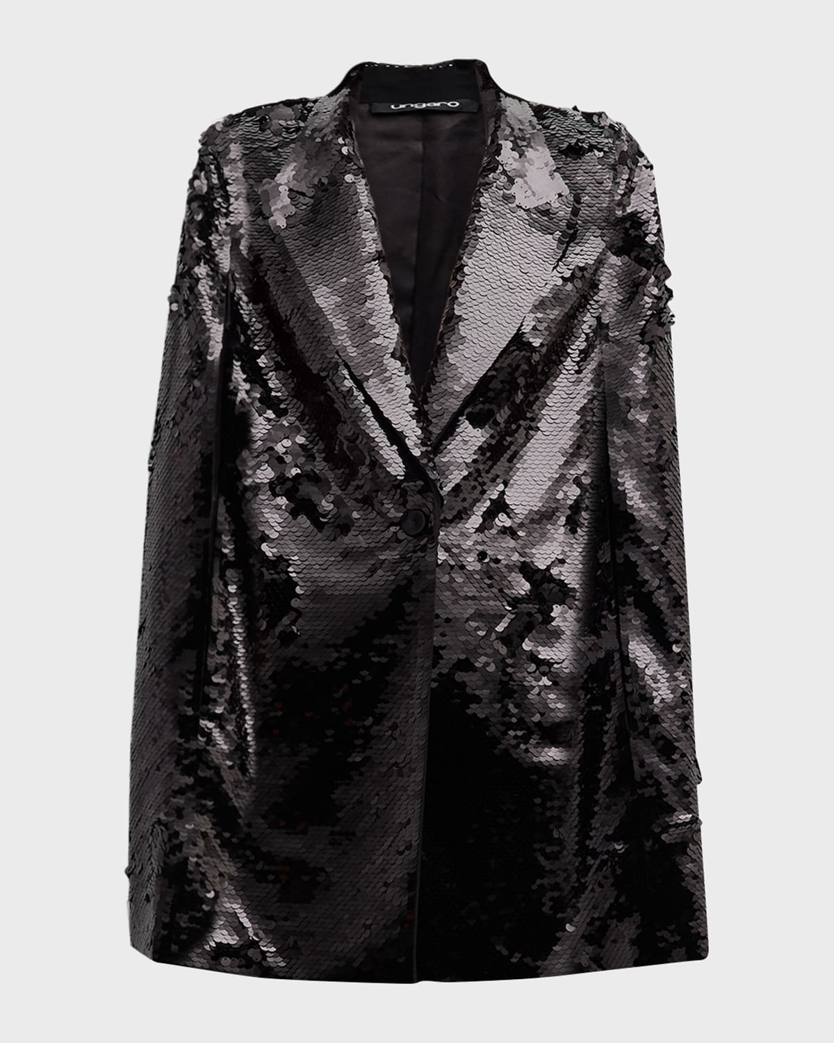 Ungaro Chloe Single-Button Sequin Cape