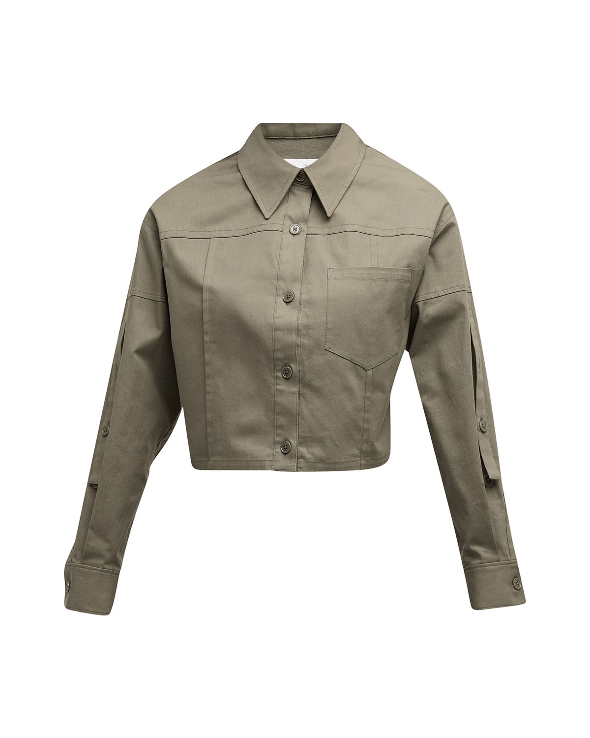 3.1 Phillip Lim Cropped Convertible-Sleeve Shirt Jacket