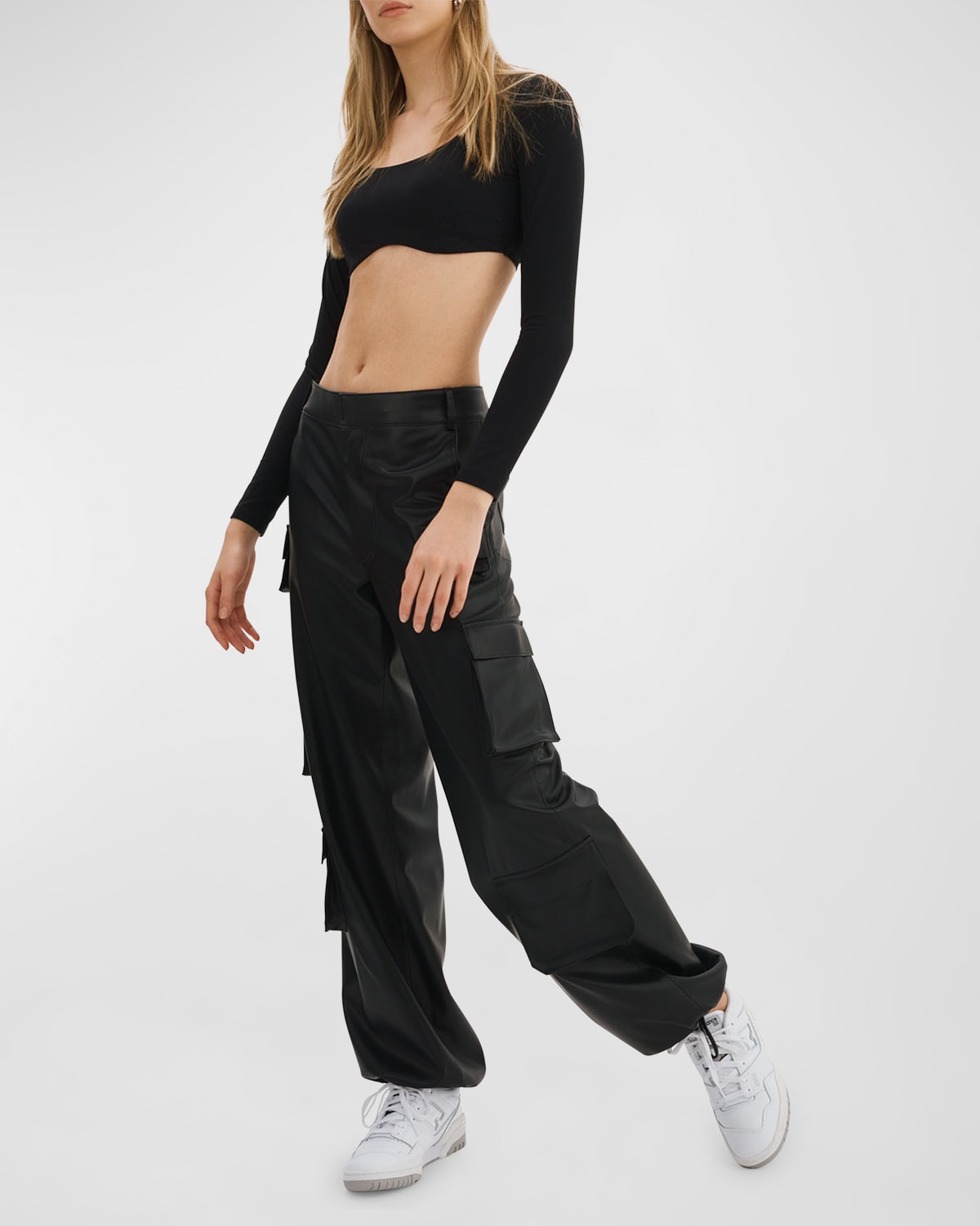 LaMarque Bobbi Faux-Leather Cargo Pants