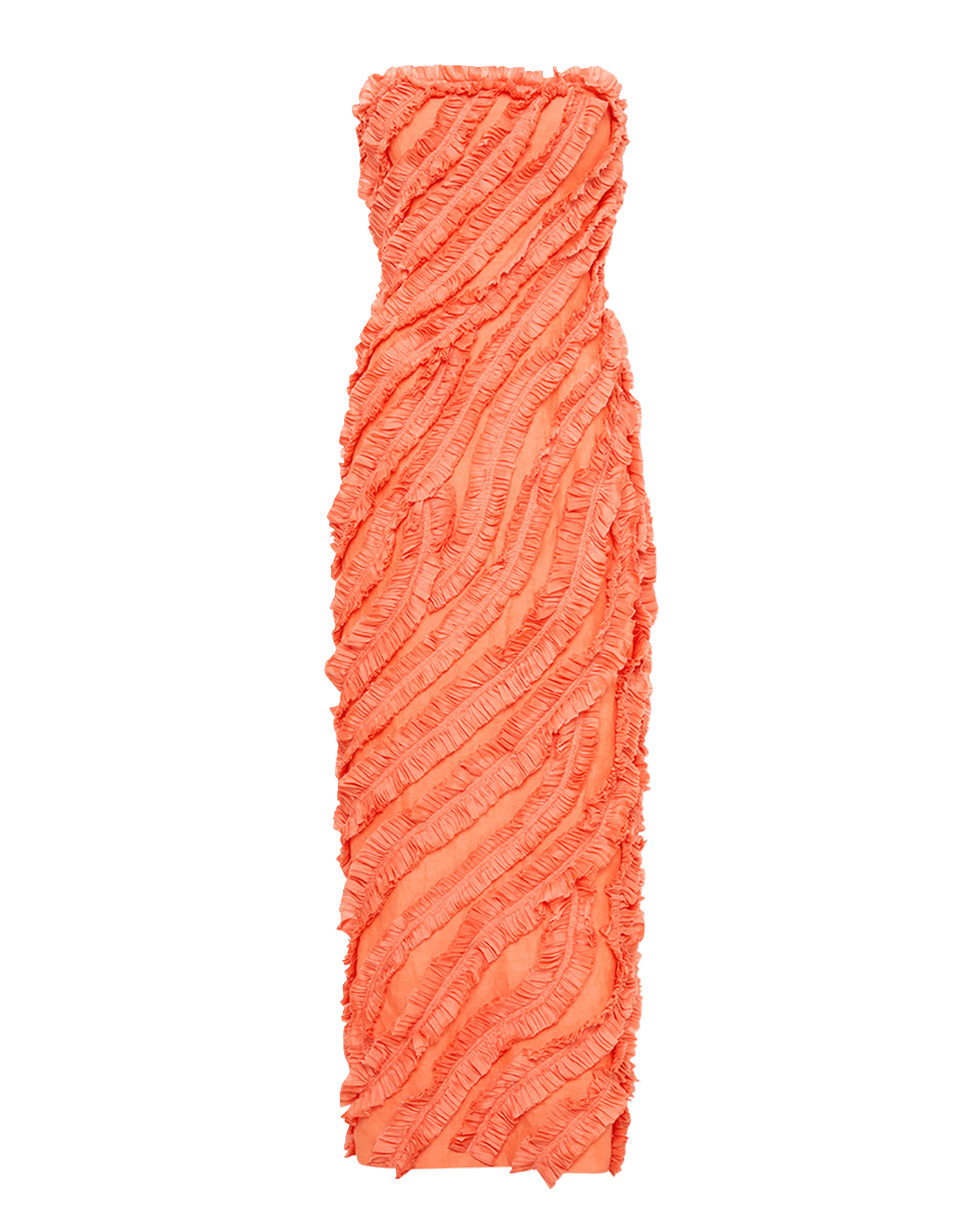 Aje Terrene Strapless Frill Maxi Dress